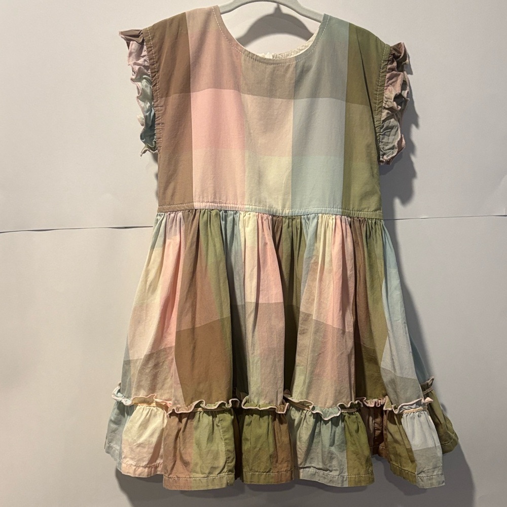 PINK CHICKEN PINK PLAID DRESS WITH RUFFLE